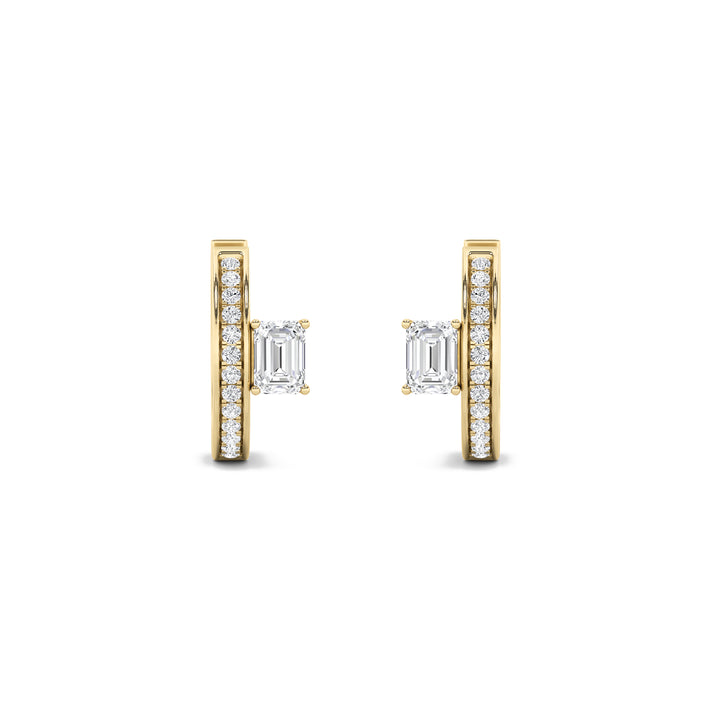 1.25CTW Emerald Shaped Lab Grown Diamond (G/VS) Fashion Earrings in 14K Gold