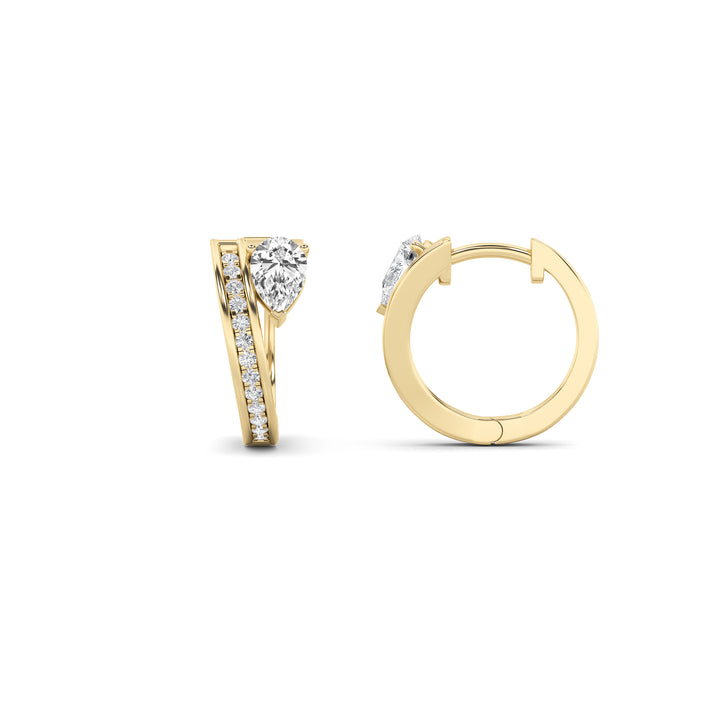 1.25Cttw Pear Shaped Lab Grown Diamond (G/VS) Fashion Earrings in 14K Gold