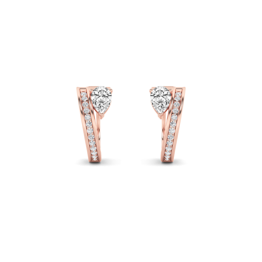 1.25Cttw Pear Shaped Lab Grown Diamond (F/VS) Fashion Earrings in 14K Gold