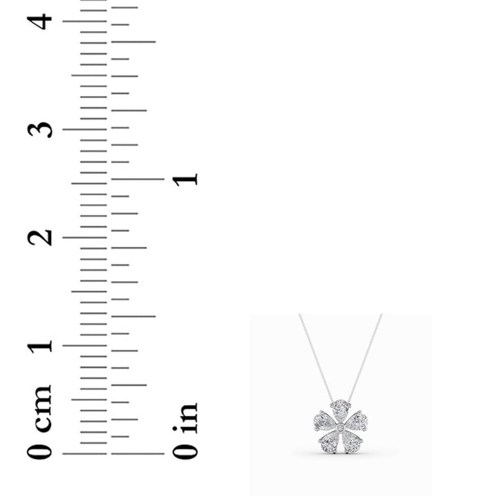 1.5CTW Pear Shaped Lab Grown Diamond (F/VS) Floral Pendant in 14K Gold