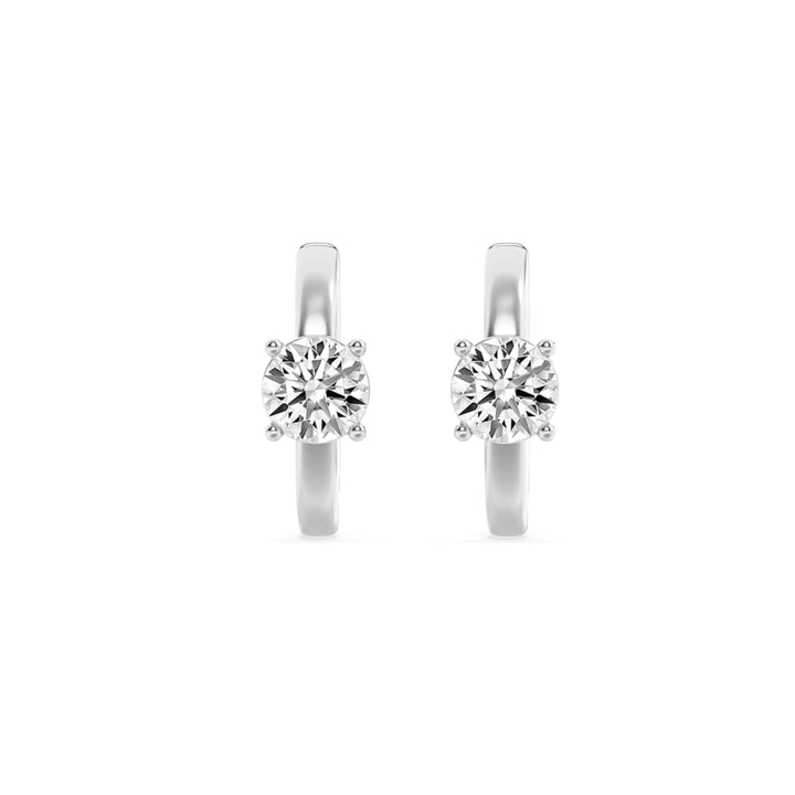 1.5CTW Round Shaped Lab Grown Diamond (F/VS) Solitaire Huggie Earrings in 14K Gold