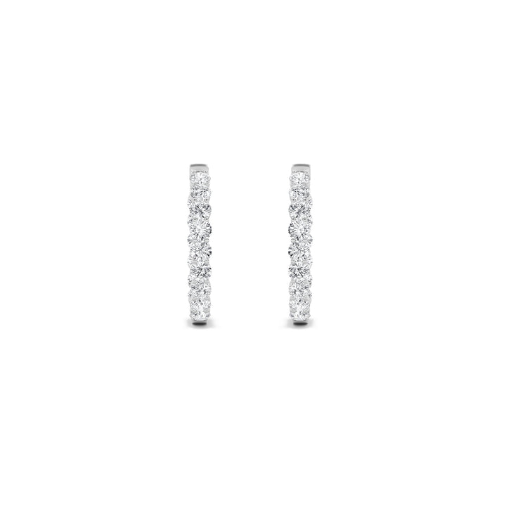 5Cttw Round Shaped Lab Grown Diamond (F/VS) Inside out Hoop Earrings in 14K Gold