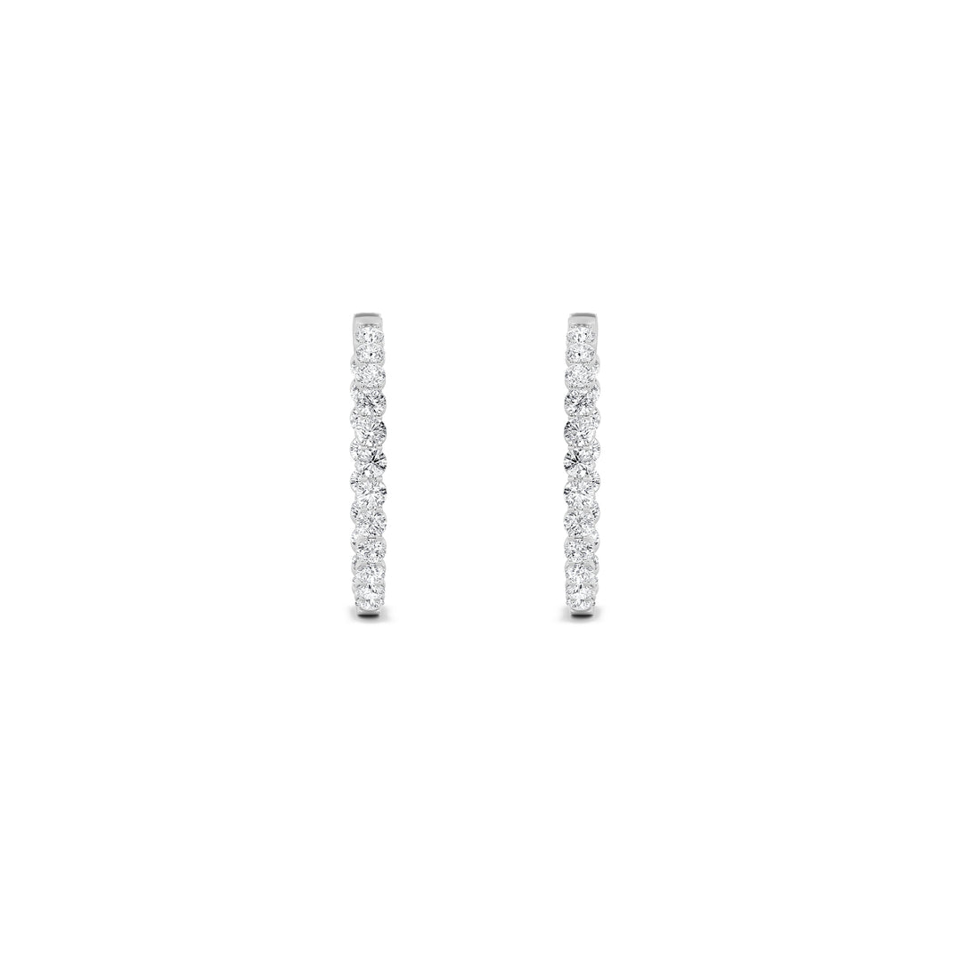 7Cttw Round Shaped Lab Grown Diamond (F/VS) Inside out Hoop Earrings in 14K Gold