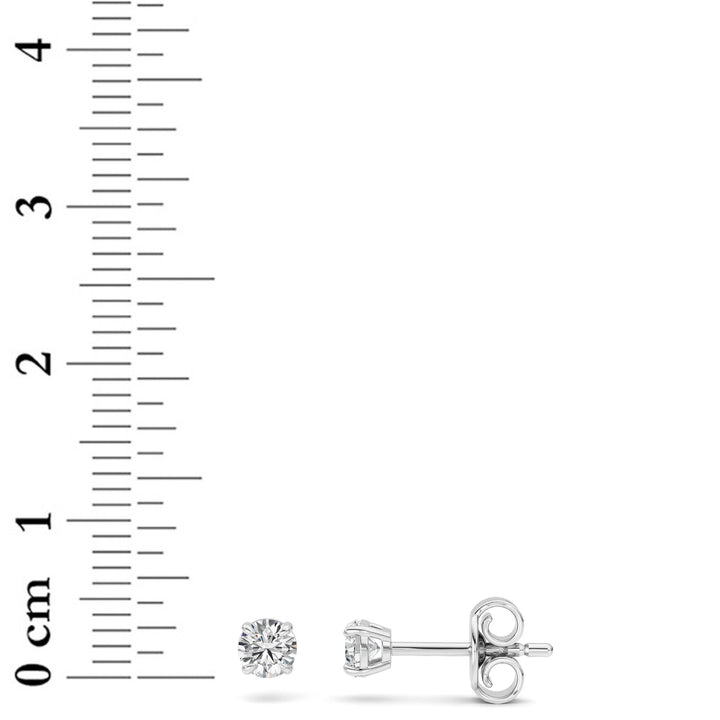 0.25CTW Round Shaped Lab Grown Diamond (F/VS) Stud Earrings in 14K Gold