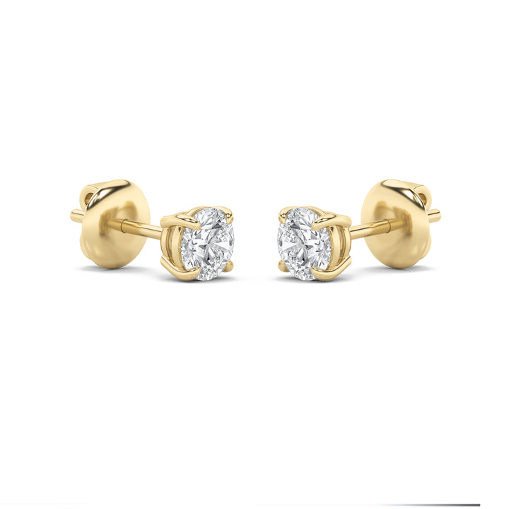 0.25CTW Round Shaped Lab Grown Diamond (F/VS) Stud Earrings in 14K Gold