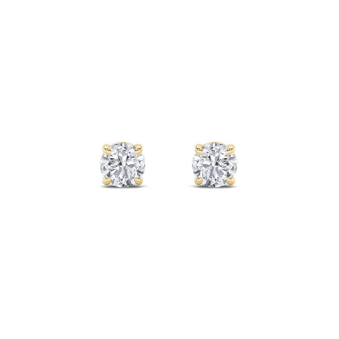 0.25CTW Round Shaped Lab Grown Diamond (F/VS) Stud Earrings in 14K Gold
