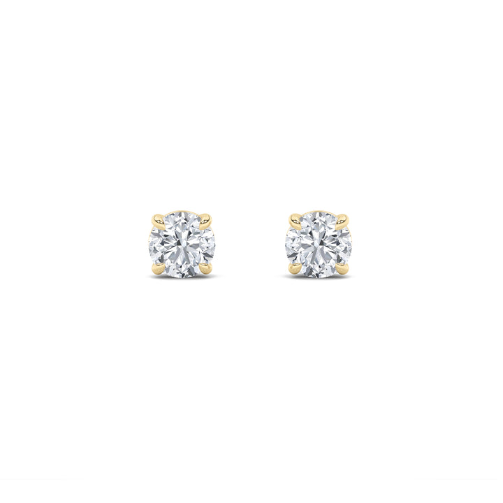 0.25CTW Round Shaped Lab Grown Diamond (F/VS) Stud Earrings in 14K Gold
