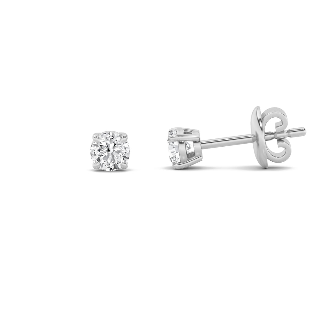 0CTW Round Shaped Lab Grown Diamond (G/VS) Earring in Silver