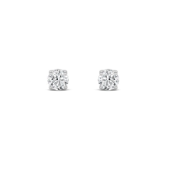 2CTW Round Shaped Lab Grown Diamond (G/VS) Classic Basket Set Stud Earrings in 14K Gold