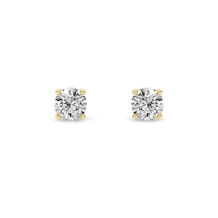 1.5CTW Round Shaped Lab Grown Diamond (F/VS) Hidden Halo Stud Earrings in 14K Gold