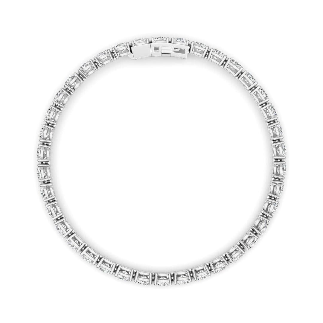 7Cttw Oval Shaped Lab Grown Diamond (F/VS) TennisBracelet in 14K Gold