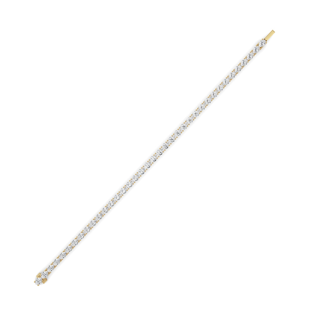 7Cttw Oval Shaped Lab Grown Diamond (F/VS) TennisBracelet in 14K Gold