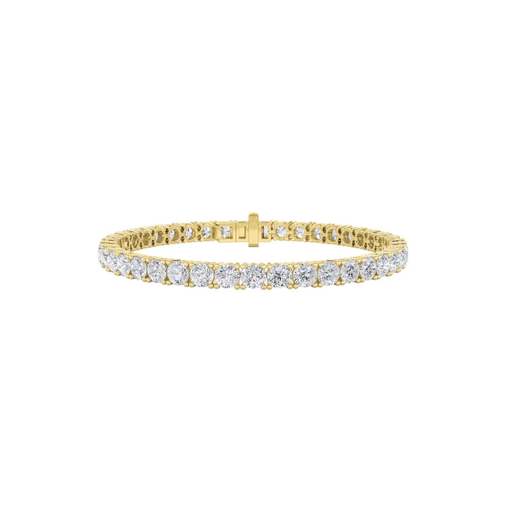 10Cttw Round Shaped Lab Grown Diamond (F/VS) Tennis Bracelet in 14K Gold