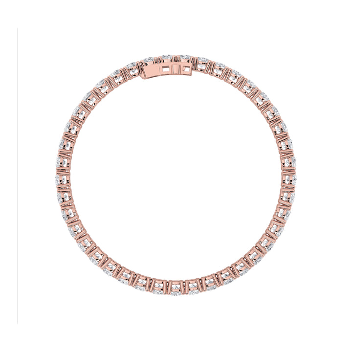 10Cttw Round Shaped Lab Grown Diamond (F/VS) Tennis Bracelet in 14K Gold