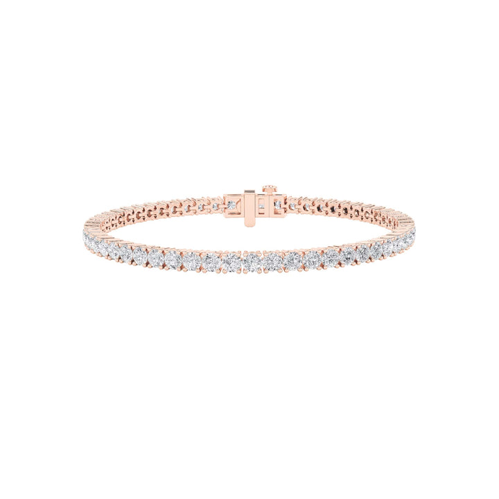 6Cttw Round Shaped Lab Grown Diamond (F/VS) Tennis Bracelet in 14K Gold