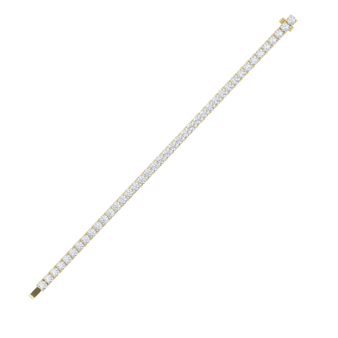 7Cttw Round Shaped Lab Grown Diamond (F/VS) Tennis Bracelet in 14K Gold