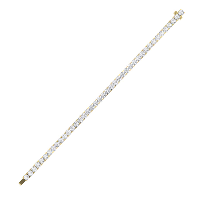 7Cttw Round Shaped Lab Grown Diamond (F/VS) Tennis Bracelet in 14K Gold