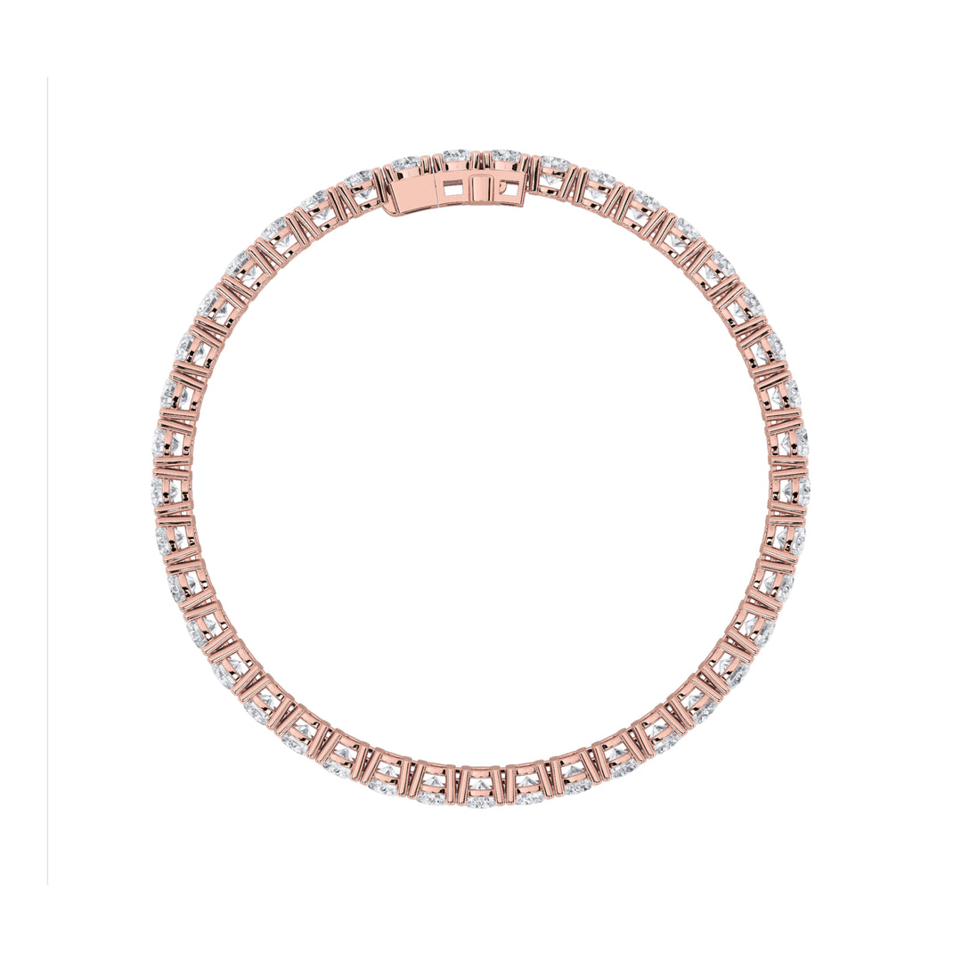 9Cttw Round Shaped Lab Grown Diamond (F/VS) Classic Tennis Bracelet in 14K Gold