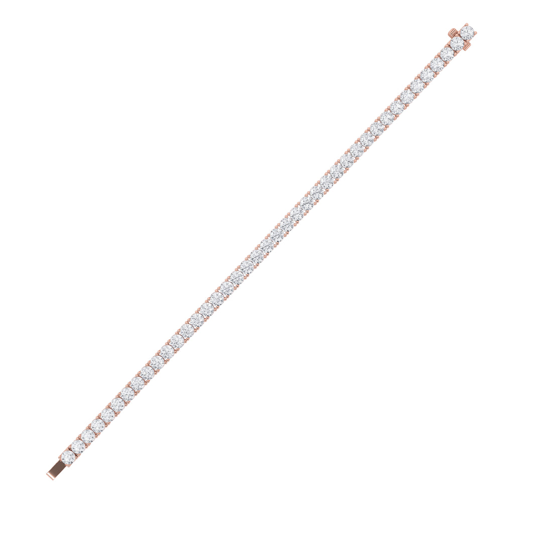 9.75Cttw Round Shaped Lab Grown Diamond (F/VS) Classic Tennis Bracelet in 14K Gold