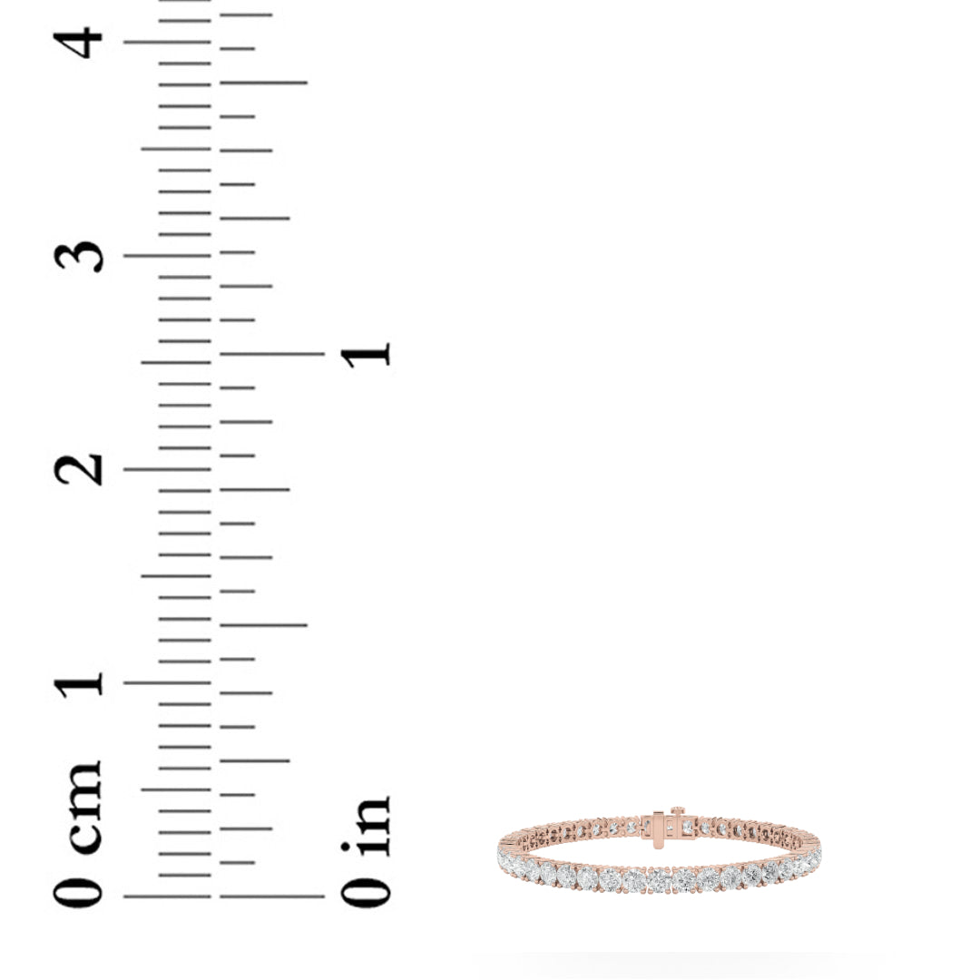 9.75Cttw Round Shaped Lab Grown Diamond (F/VS) Classic Tennis Bracelet in 14K Gold