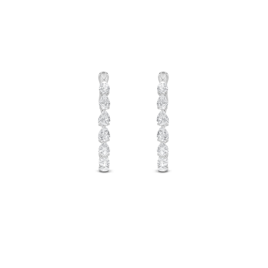 4.25Cttw Pear Shaped Lab Grown Diamond (F/VS) Inside Out Hoop Earrings in 14K Gold
