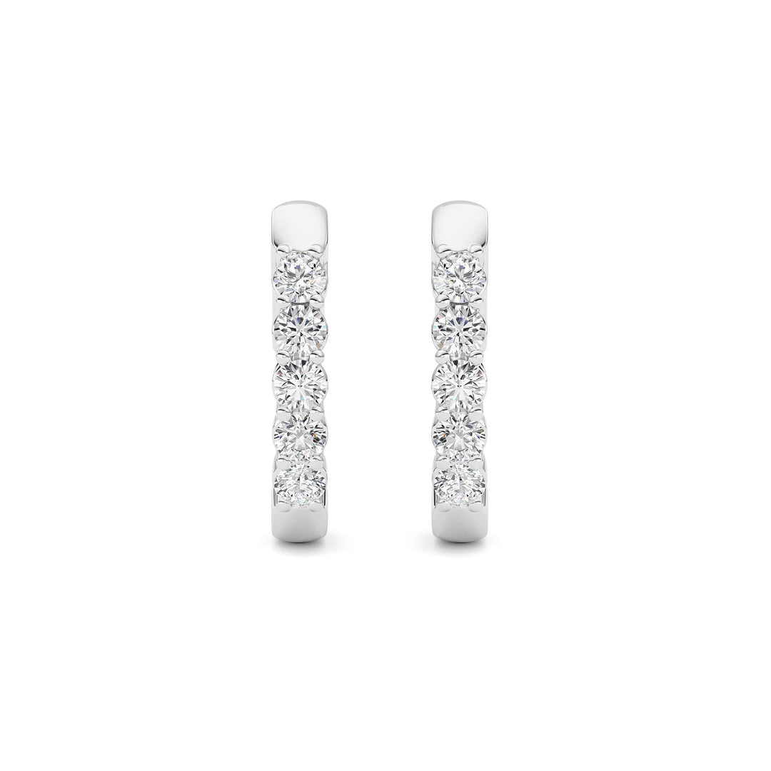 1CTW Round Shaped Lab Grown Diamond (F/VS) Inside Out Hoop Earring in 14K Gold
