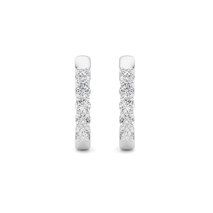 1CTW Round Shaped Lab Grown Diamond (F/VS) Inside Out Hoop Earring in 14K Gold