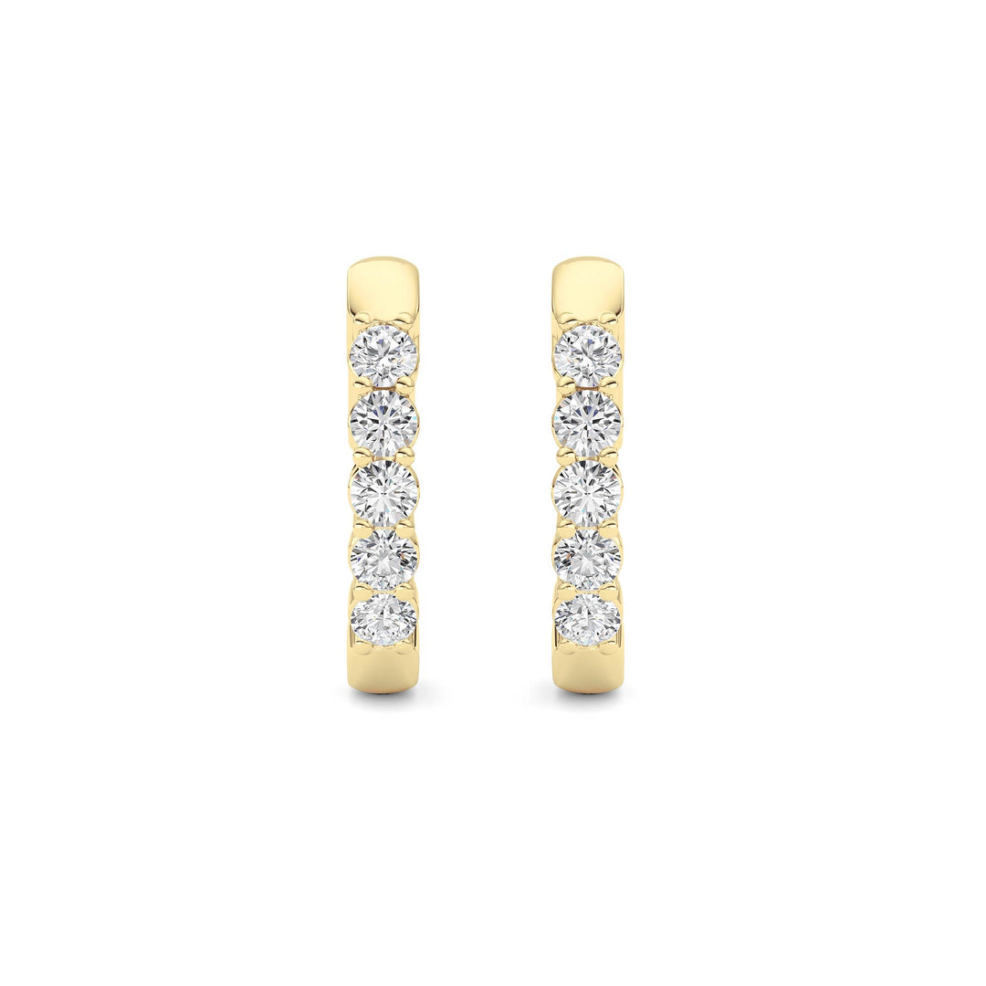 1CTW Round Shaped Lab Grown Diamond (F/VS) Inside Out Hoop Earring in 14K Gold
