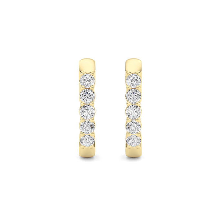 1CTW Round Shaped Lab Grown Diamond (F/VS) Inside Out Hoop Earring in 14K Gold