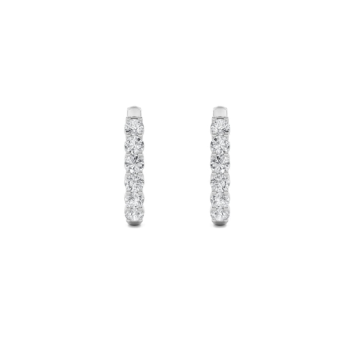 1.5CTW Round Shaped Lab Grown Diamond (F/VS) Inside Out Hoop Earrings in 14K Gold