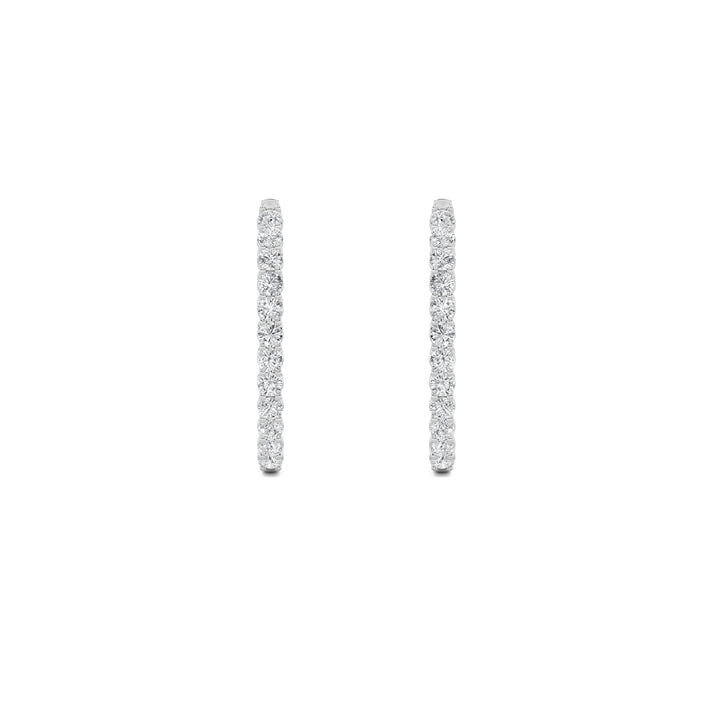 5Cttw Round Shaped Lab Grown Diamond (F/VS) Inside Out Hoop Earrings in 14K Gold
