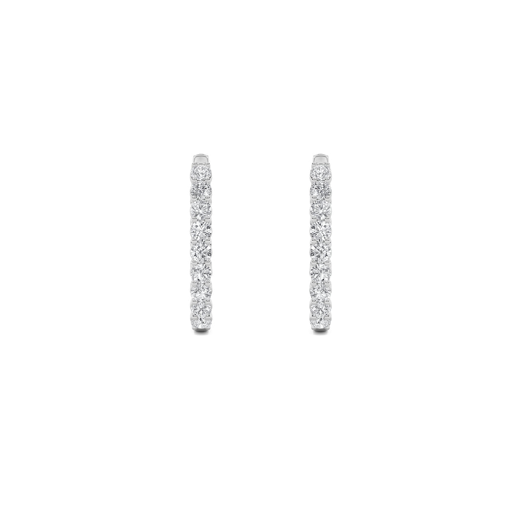 7Cttw Round Shaped Lab Grown Diamond (F/VS) Inside Out Hoop Earrings in 14K Gold