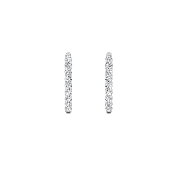 7Cttw Round Shaped Lab Grown Diamond (F/VS) Inside Out Hoop Earrings in 14K Gold