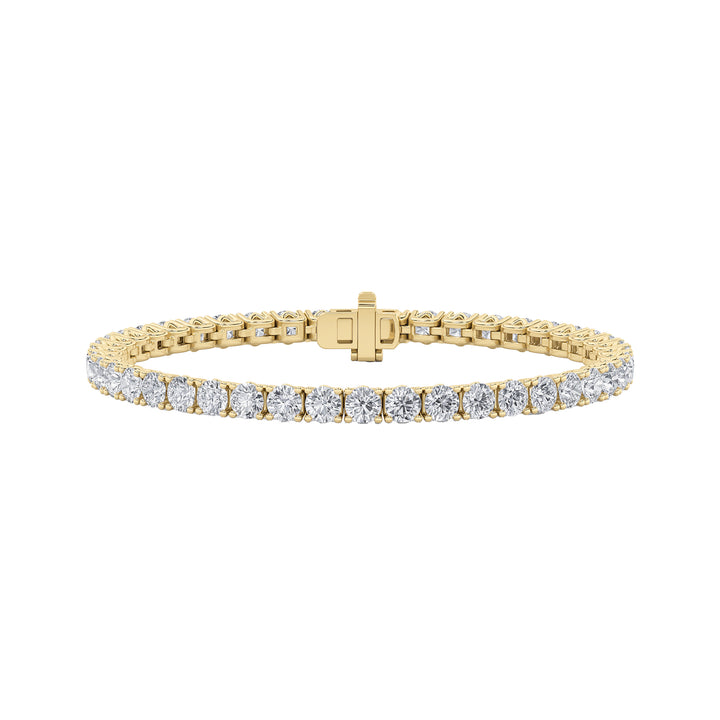 10Cttw Round Shaped Lab Grown Diamond (F/VS) Tennis Bracelet in 14K Gold