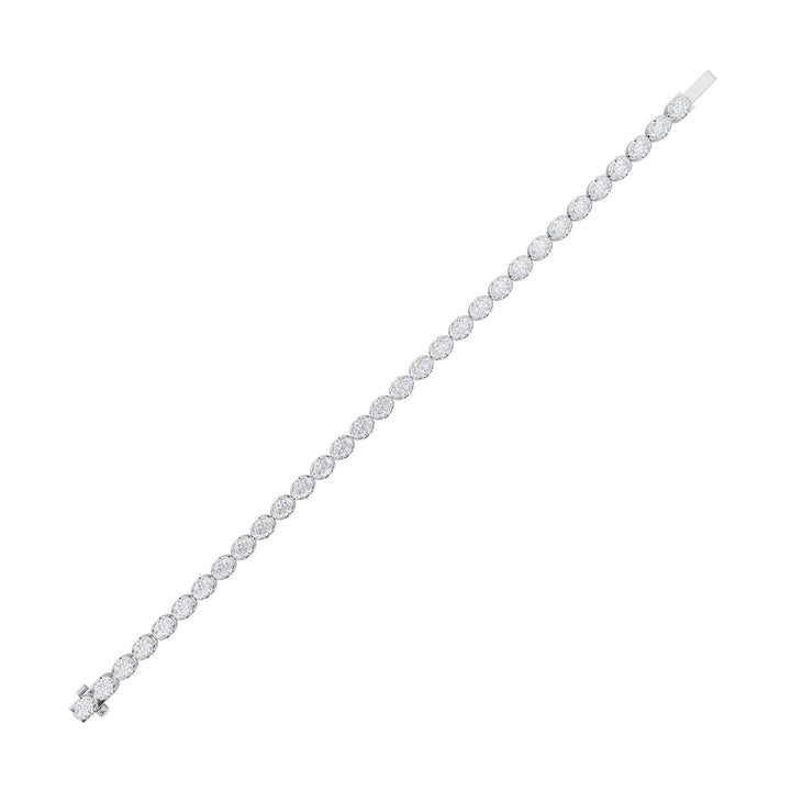 5.5Cttw Oval Shaped Lab Grown Diamond (F/VS) Tennis Bracelet in 14K Gold