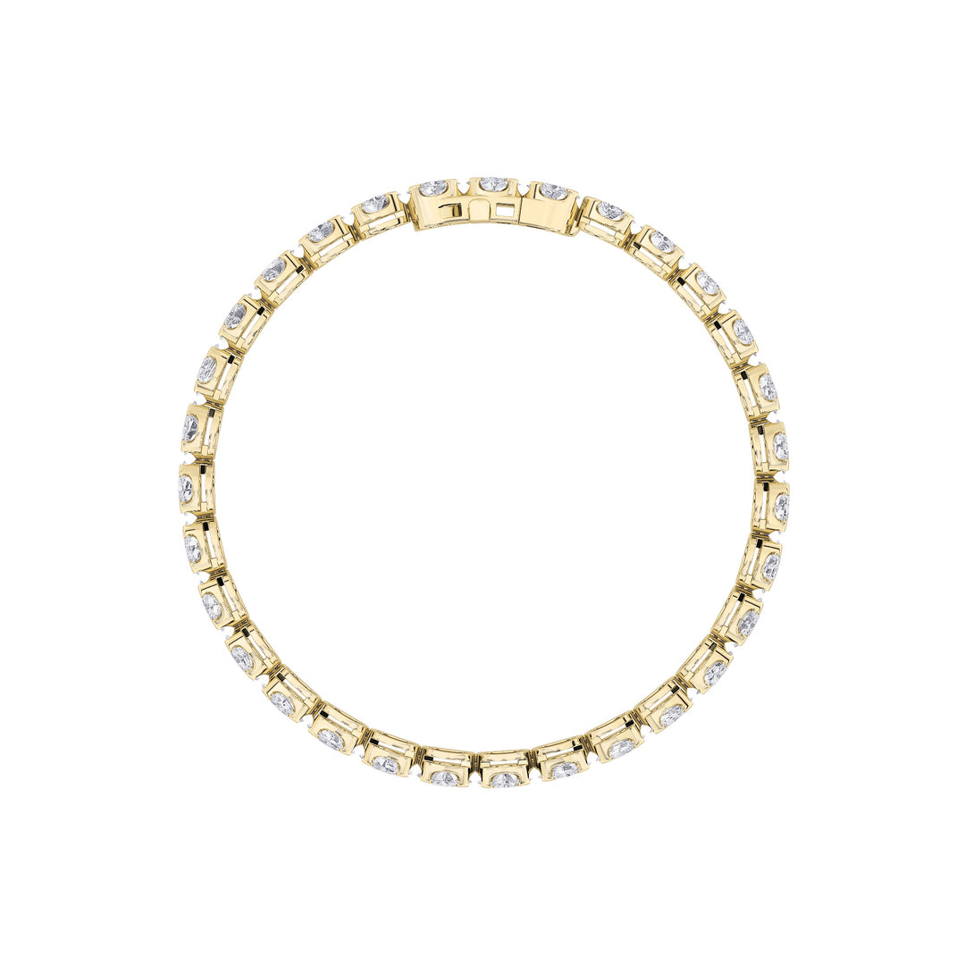 5.5Cttw Oval Shaped Lab Grown Diamond (F/VS) Tennis Bracelet in 14K Gold