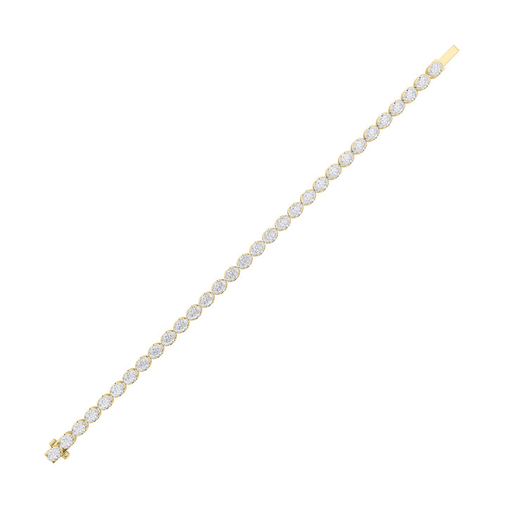 5.5Cttw Oval Shaped Lab Grown Diamond (F/VS) Tennis Bracelet in 14K Gold