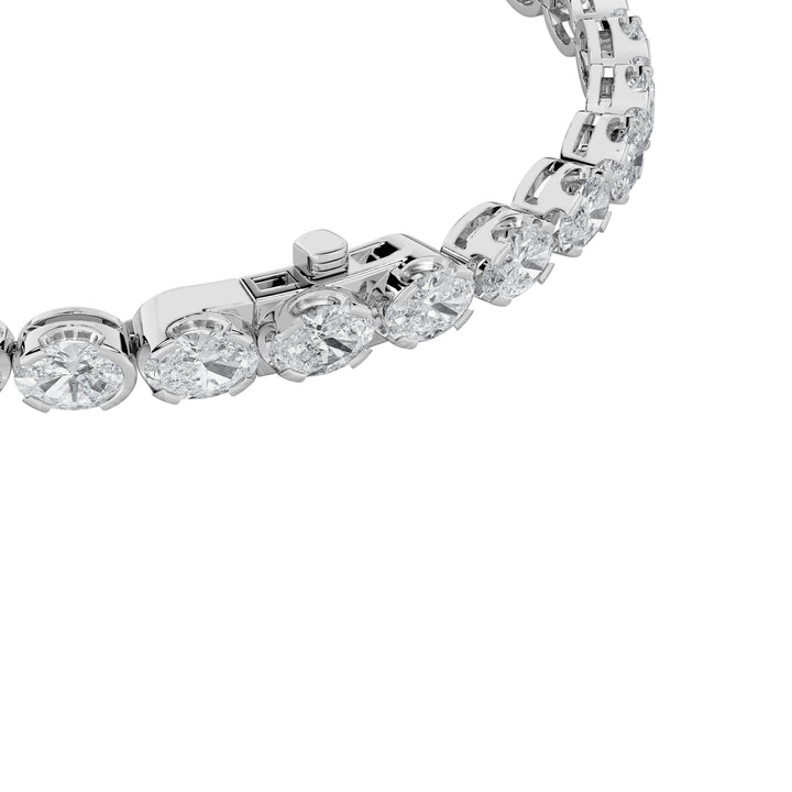 7Cttw Oval Shaped Lab Grown Diamond (F/VS) TennisBracelet in 14K Gold