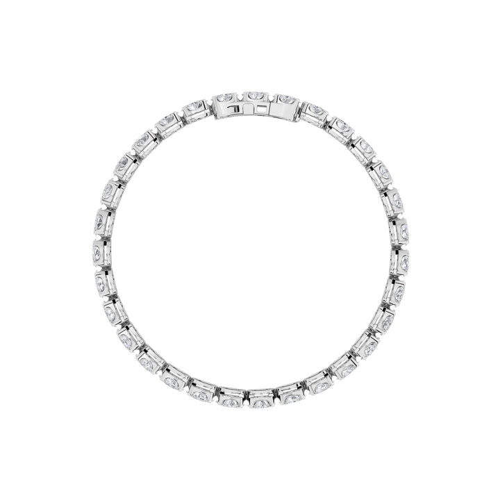 7Cttw Oval Shaped Lab Grown Diamond (F/VS) TennisBracelet in 14K Gold