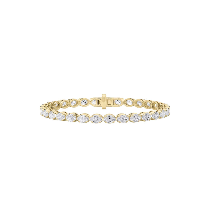 7Cttw Oval Shaped Lab Grown Diamond (F/VS) TennisBracelet in 14K Gold