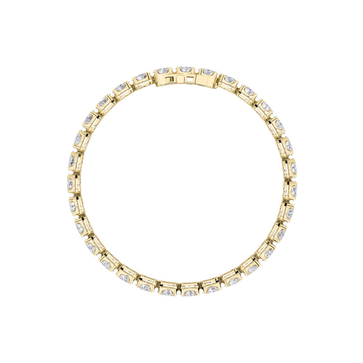 7Cttw Oval Shaped Lab Grown Diamond (F/VS) TennisBracelet in 14K Gold