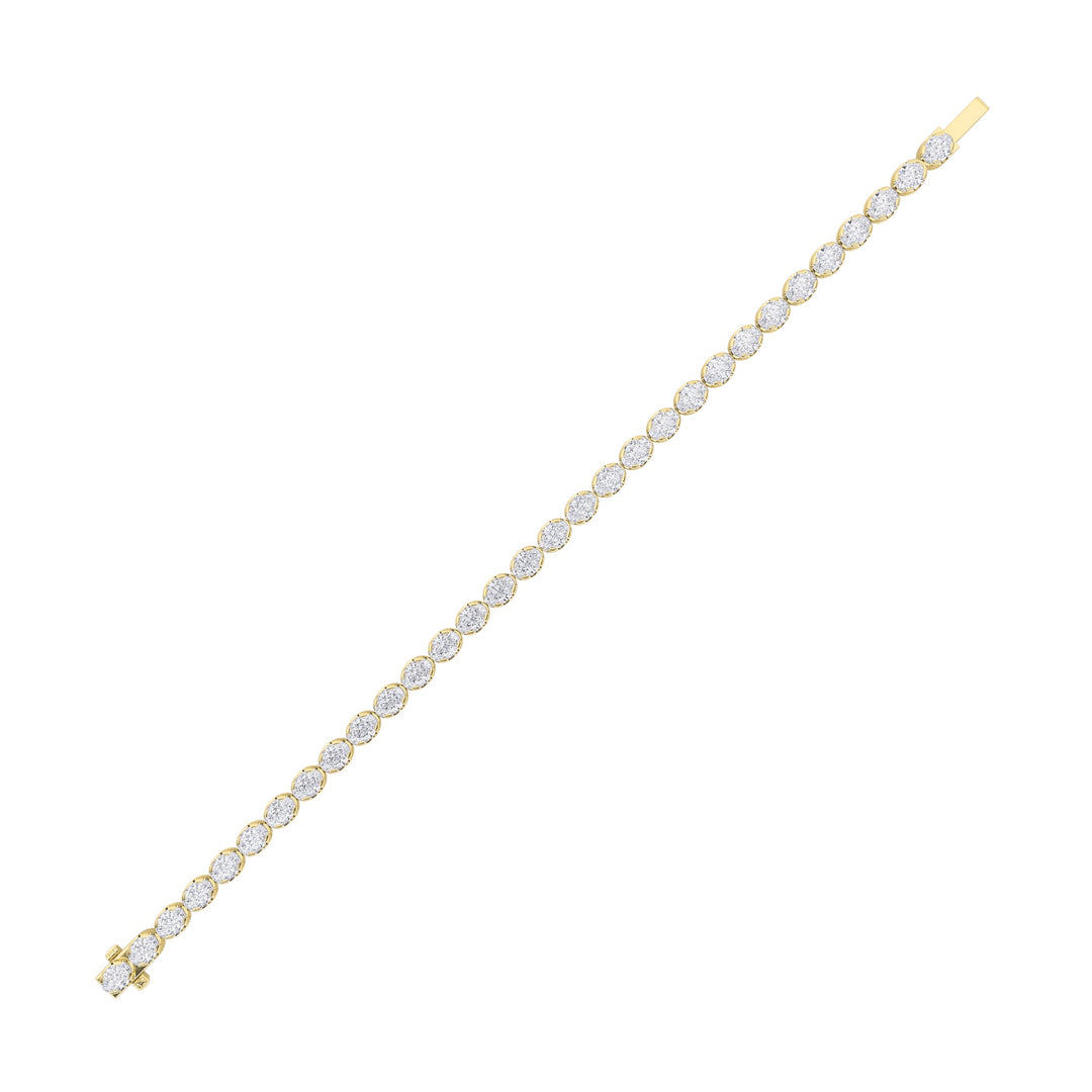 7Cttw Oval Shaped Lab Grown Diamond (F/VS) TennisBracelet in 14K Gold