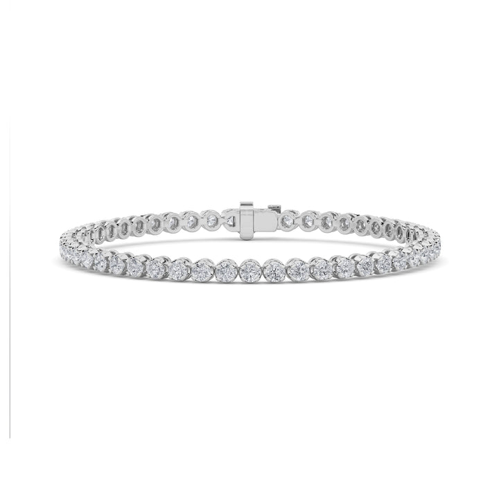 3Cttw Round Shaped Lab Grown Diamond (F/VS) Tennis Bracelet in 14K Gold