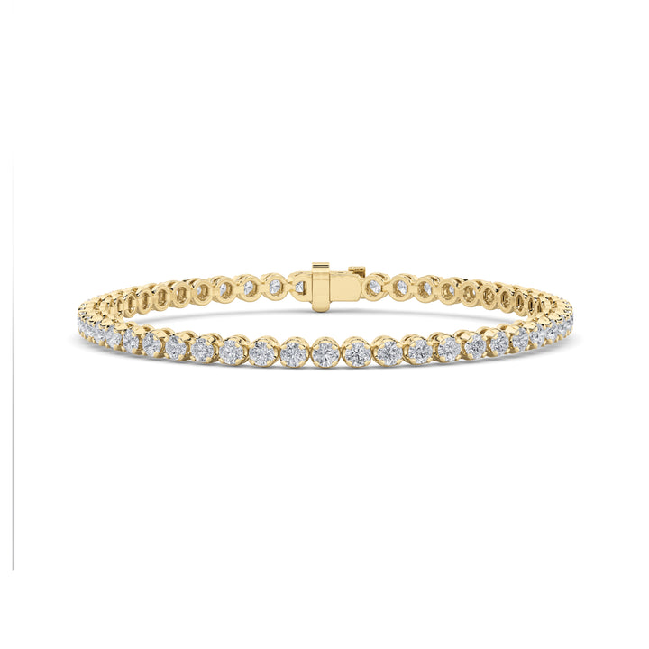 3Cttw Round Shaped Lab Grown Diamond (F/VS) Tennis Bracelet in 14K Gold