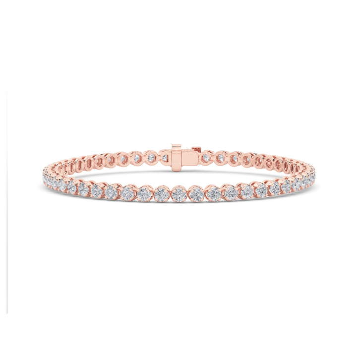 3Cttw Round Shaped Lab Grown Diamond (F/VS) Tennis Bracelet in 14K Gold