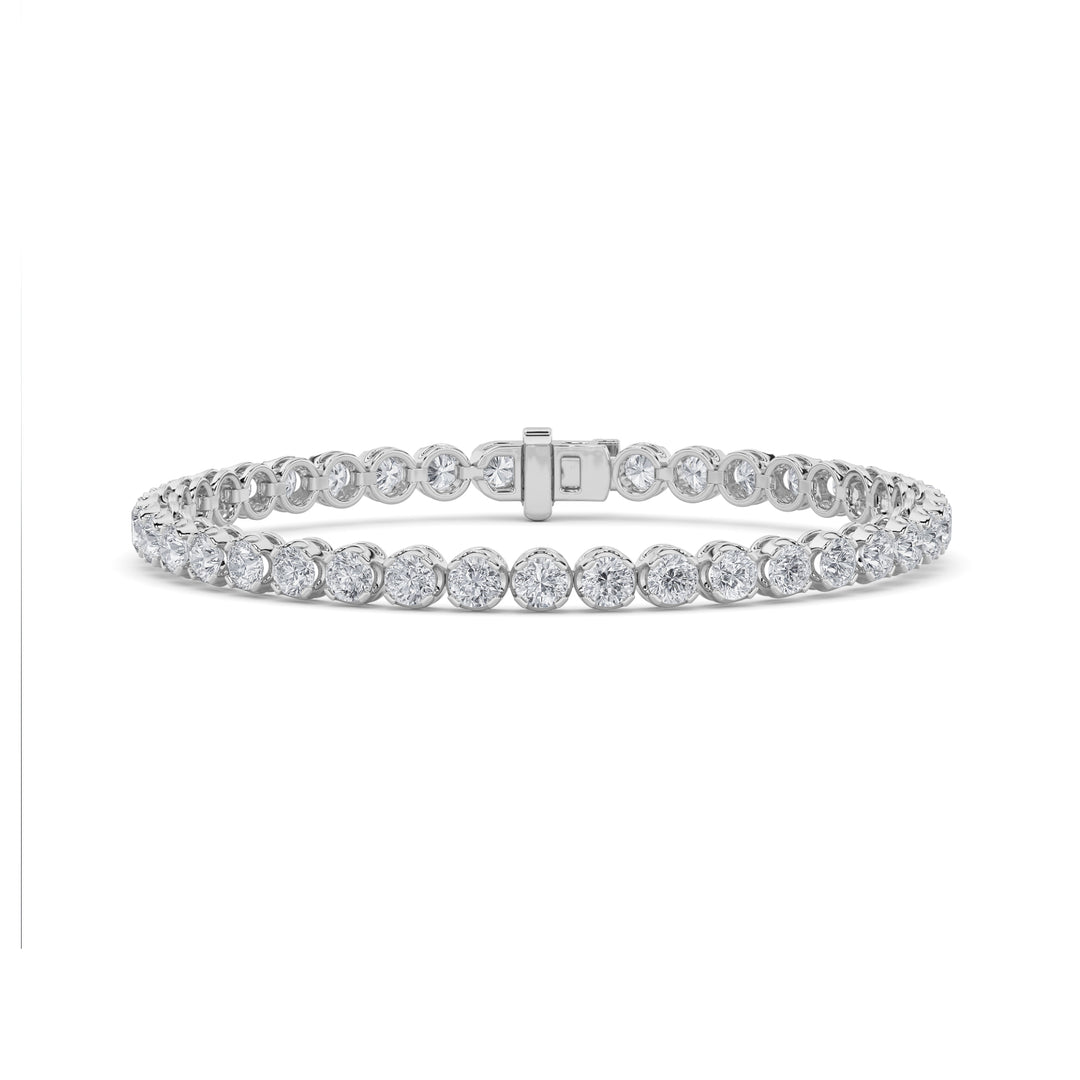 9Cttw Round Shaped Lab Grown Diamond (F/VS)  Bracelet in 14K Gold