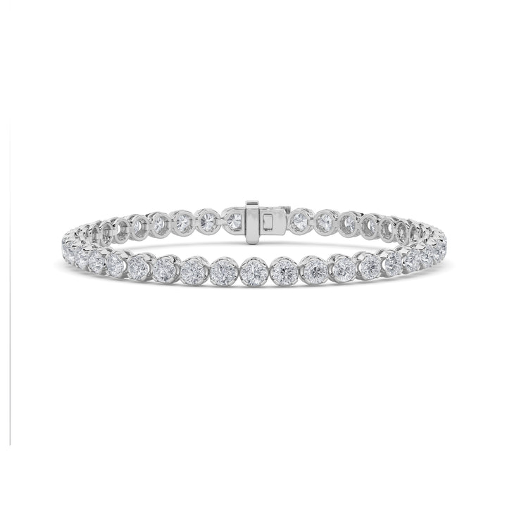 9Cttw Round Shaped Lab Grown Diamond (F/VS)  Bracelet in 14K Gold