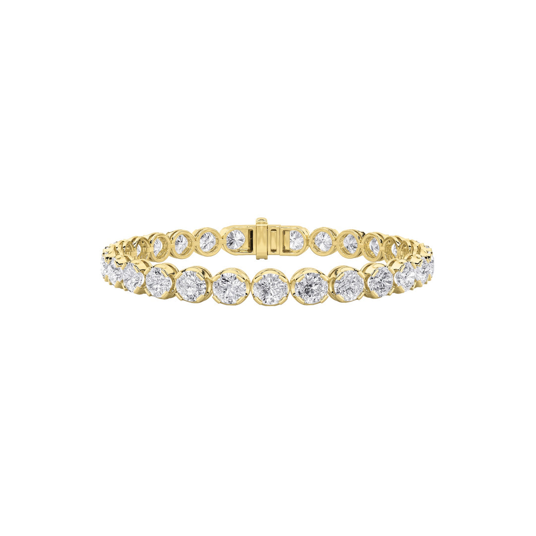 9Cttw Round Shaped Lab Grown Diamond (F/VS)  Bracelet in 14K Gold