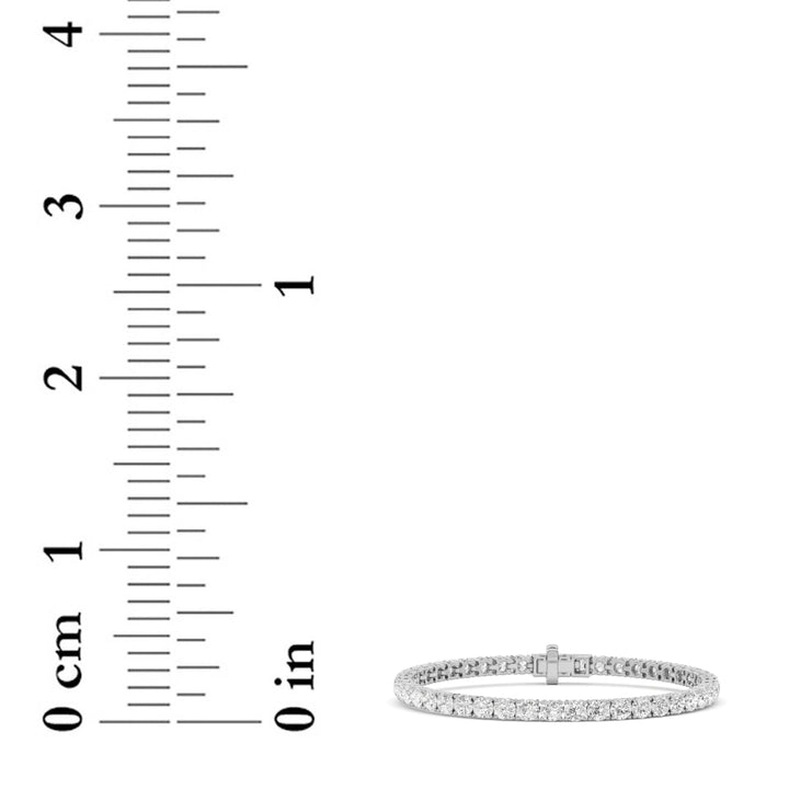 9Cttw Round Shaped Lab Grown Diamond (F/VS) Tennis Bracelet in 14K Gold