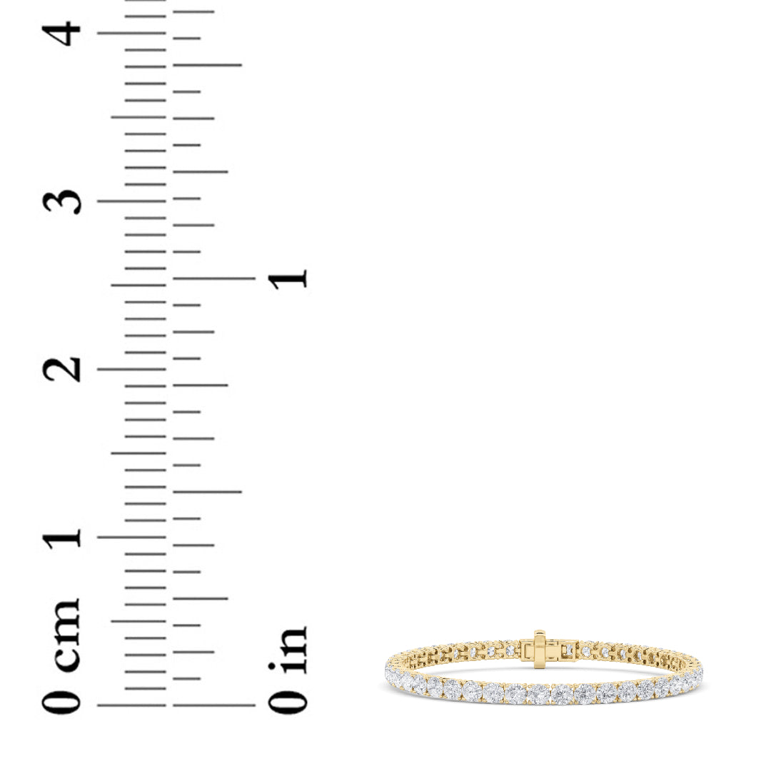 9Cttw Round Shaped Lab Grown Diamond (F/VS) Tennis Bracelet in 14K Gold